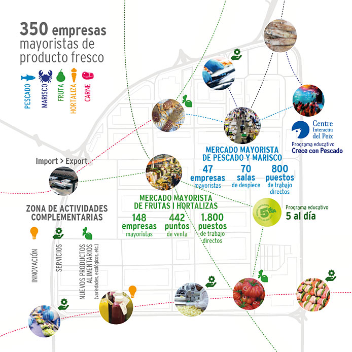 Mayoristas de alimentos frescos de Mercabarna